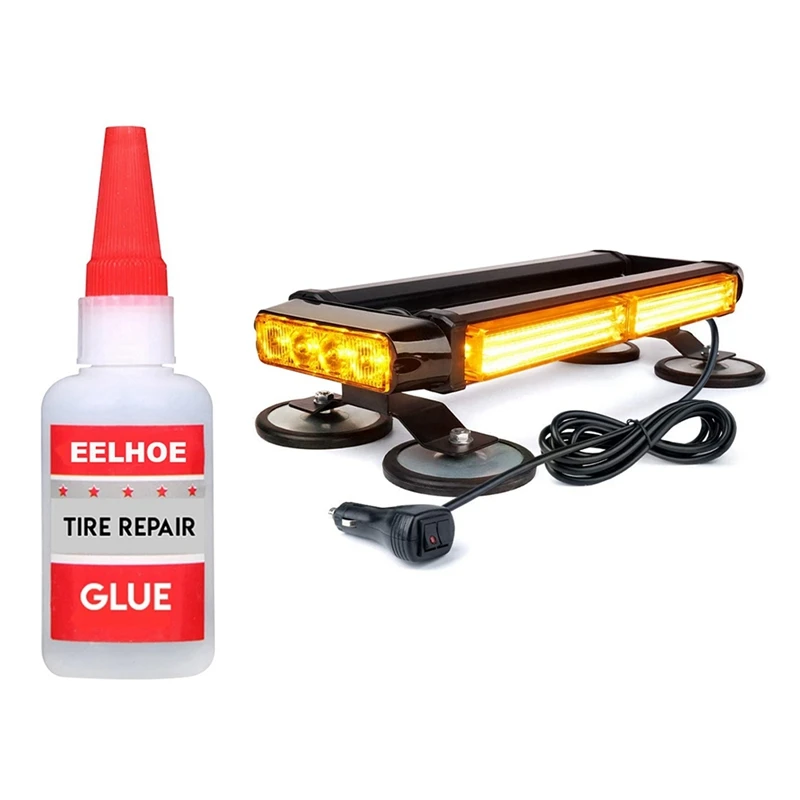 

Tire Repair Glue Tyre Puncture Sealant Glue & COB LED Light Bar Double-Sided Emergency Warning Signal Ceiling Flashing