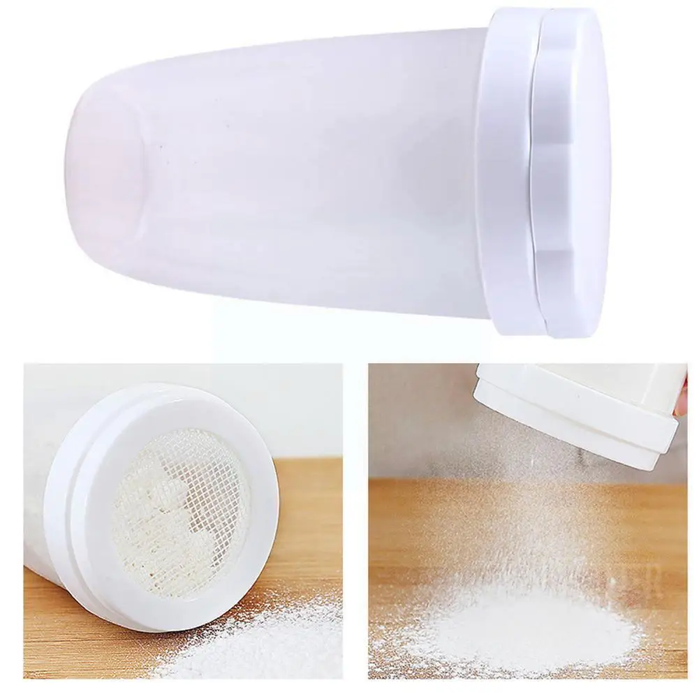 

Kitchen Plastic Powder Chocolate Shaker Icing Sugar Powder Coffee Shaker Cover Diy Flour With Powder Tools Bakeware Sifter B0V4