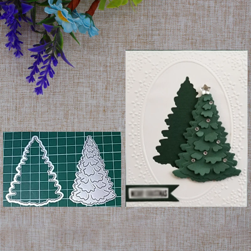 2019 New Christmas Tree Metal Cutting Die And Stamps DIY Scrapbooking Card Stencil Photo Album Paper Craft Makings | Дом и сад