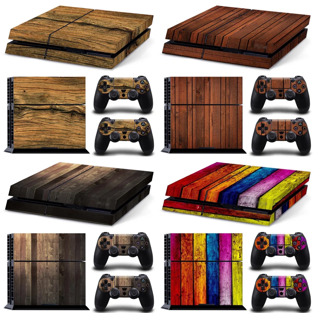 Наклейка из ПВХ с деревянным дизайном для консоли PS4 и контроллеров Виниловая