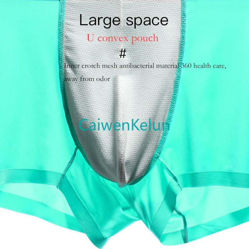 Men's Breathable Underwear Briefs Ice Silk Seamless Ultra-thin Breathable Antibacterial Trend Boxer Shorts New 4 Pcs Gift Box