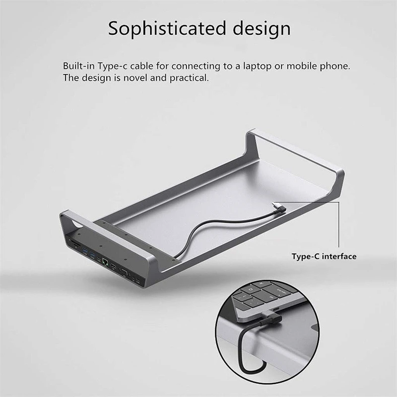 USB Type-C 3 0 многофункциональный 11 в 1 стыковочный концентратор + Беспроводной стол