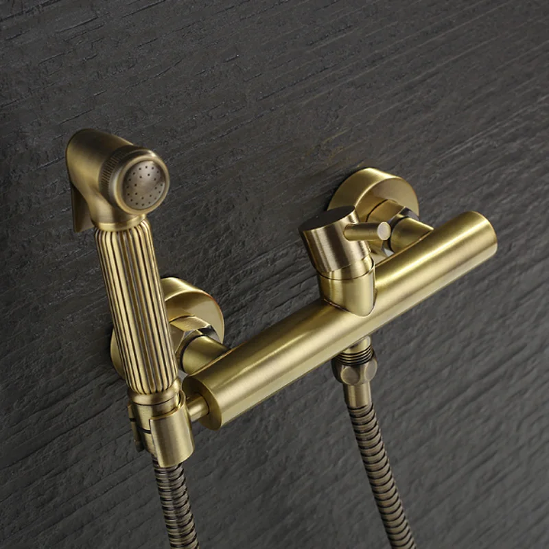 Bronze women's washer cold and hot mixer water sprinkler set cleaner European water faucet antique bidet spray faucet