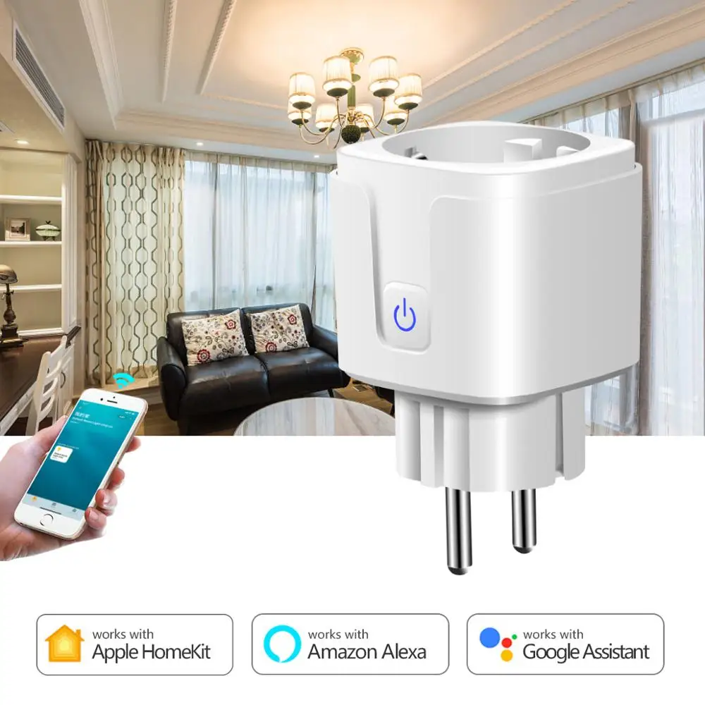 Homekit умная розетка ЕС Беспроводной Wi-Fi Siri Управление электрические розетки