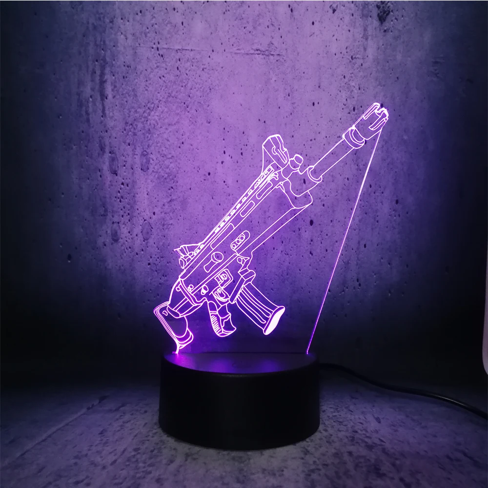 Крутой 3D игрушечный пистолет светодиодный ночник светильник битва рояль игра PUBG
