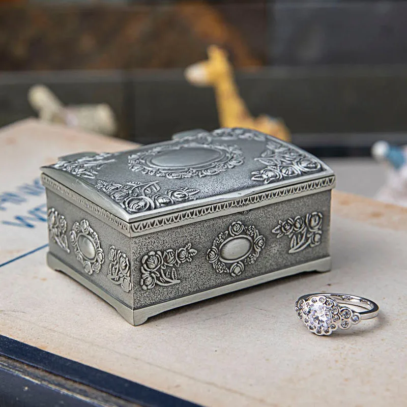 

European Jewelry Box Casket Box For Jewelry Exquisite Ring Case Jewelry Organizer Container Boxes Graduation Birthday Gift