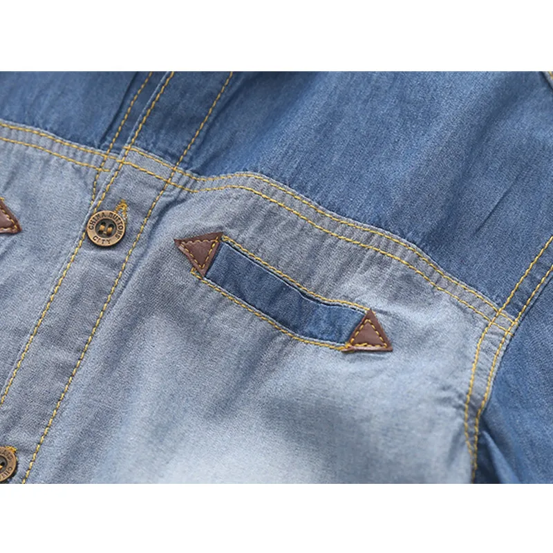 Рубашка джинсовая с коротким рукавом для мальчиков 3 13 лет|Рубашки| |