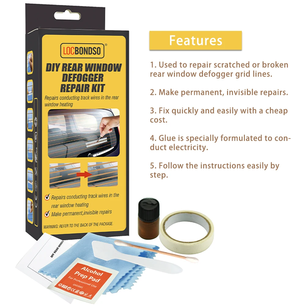 

Car Rear Window Conductive Defogging Line Repair Kit Used To Repair Scratched Or Damaged Rear Window Defogging Grid Lines