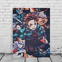 kimetsu geen yaiba tangiro kamado collage anime demon slayer canvas painting wall art poster prints pictures home decor bedroom