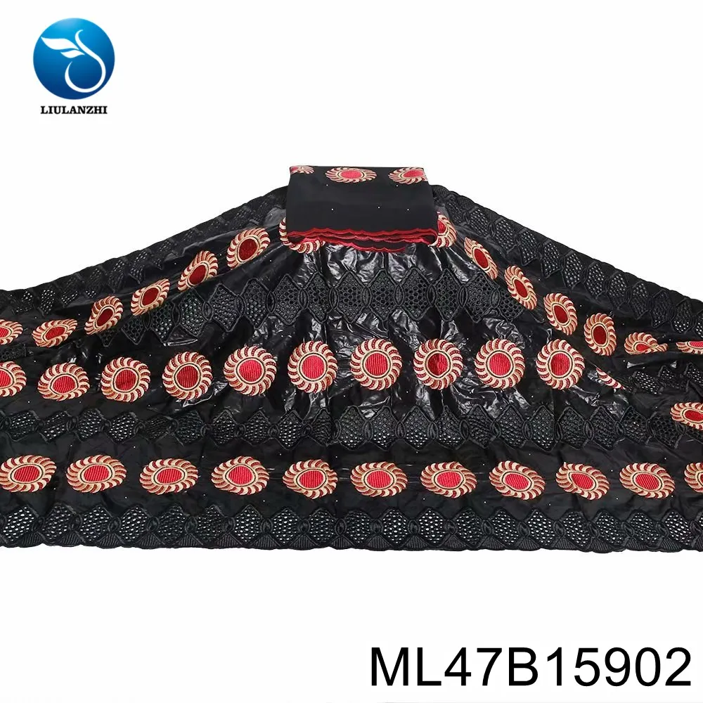 

LIULANZHI African bazin riche fabric With scarf Bazin Riche Getzner fabric 5 yards matching 2 yards ML47B159/ML47B160