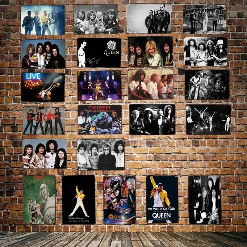 

Queen Music Metal Plaque Custom Tin Signs Mural Paintings Bar PUB Decor Cafe Restaurant Retro Metal Wall Sign 8x12 Inchs