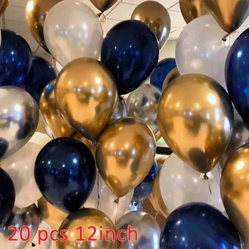 gold blue 20 шт смешанный воздушный шар "Конфетти" Выпускной вечерние украшения для маленьких мальчиков и девочек 30th 40th 50th 60th Birthday - Цвет: gold blue