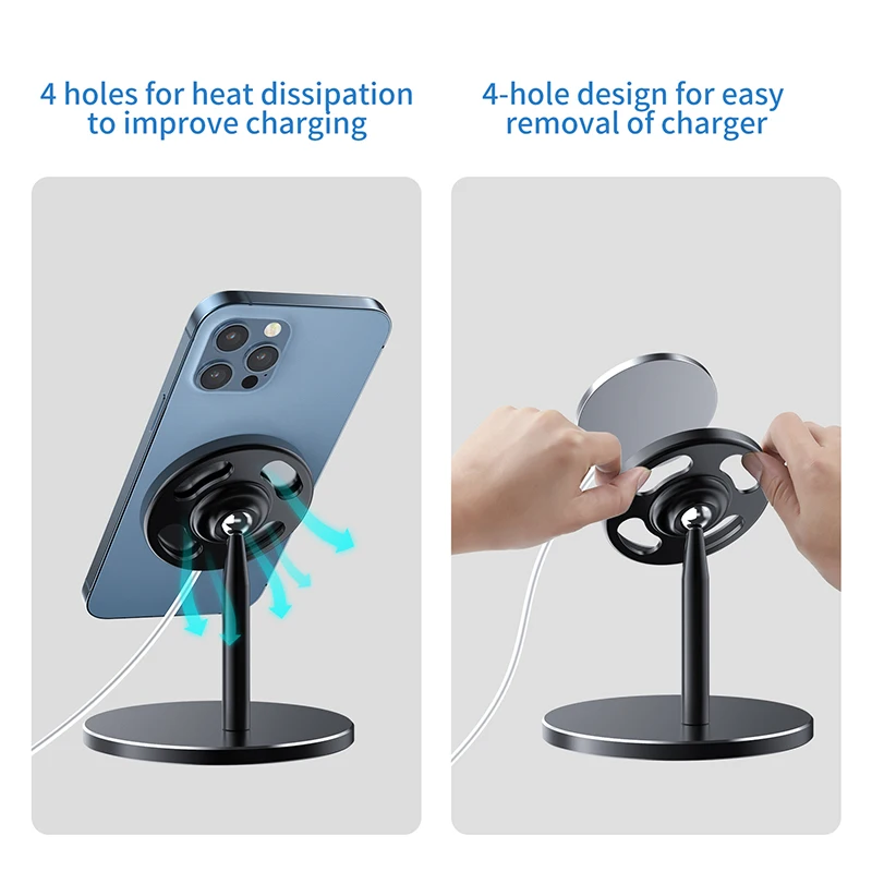 

Suitable for MagSafe iPhone 12Pro 12ProMax 12mini charger folding mobile phone holder 360 degree wireless charging stand