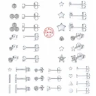 GS 925 стерлингового серебра с рисунком звезд и бриллиантов, серьги со шпилькой, для женщин, мини кубический цирконий драгоценный геометрический Набор шпилек для ушей, ювелирное изделие, подарок