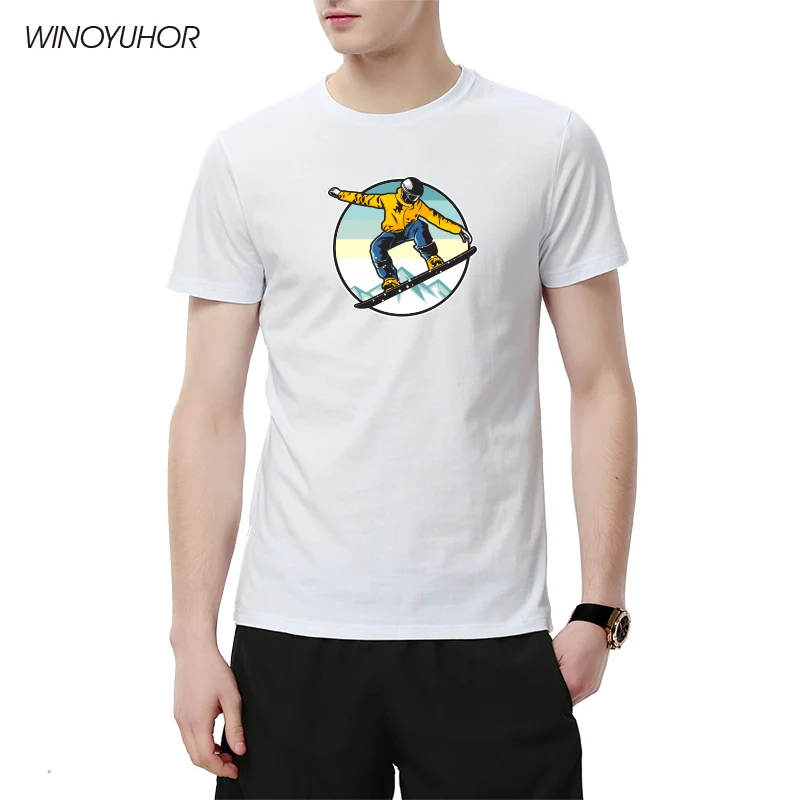 Новые Лыжные сноубордистские футболки с забавным принтом мужская летняя