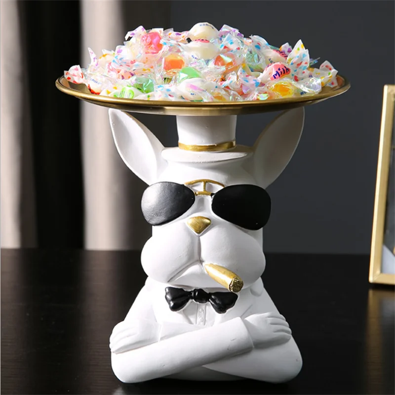 Классная Милая статуя бульдога модная скульптура Настольная Статуэтка для