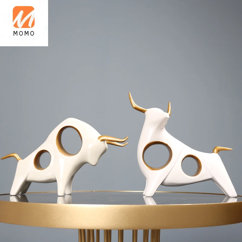 

Cow Ornaments Nordic Light Luxury Living Room Home Wine Cabinet Bookcase Creative Small Decorations Modern Chamber Decoration