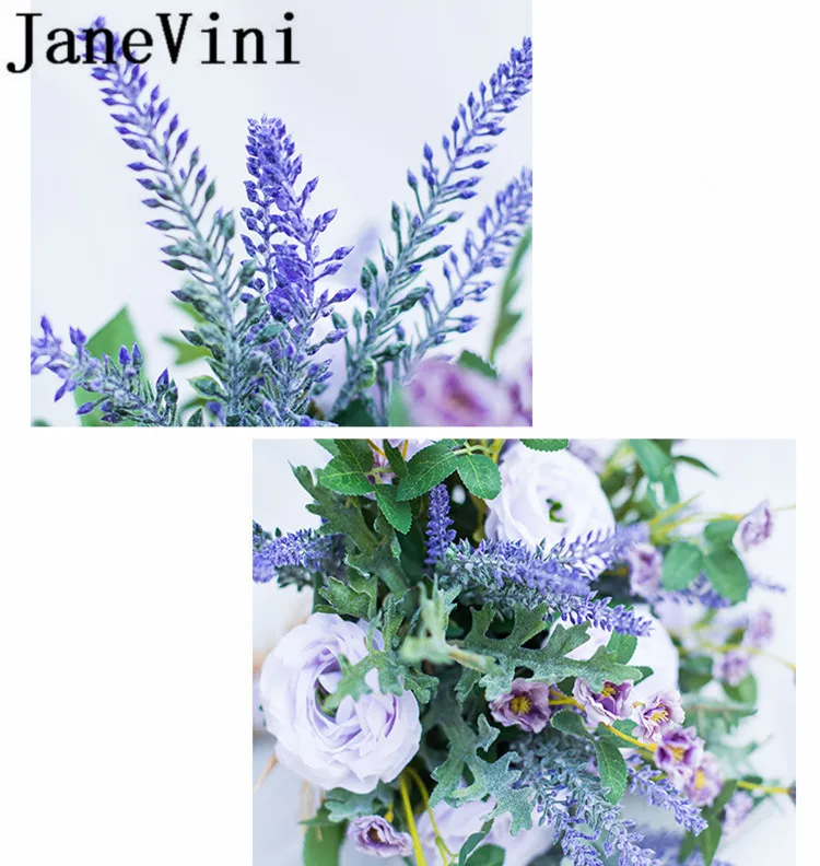 JaneVini букет невесты из фиолетового шелка лаванды искусственные цветы для свадьбы