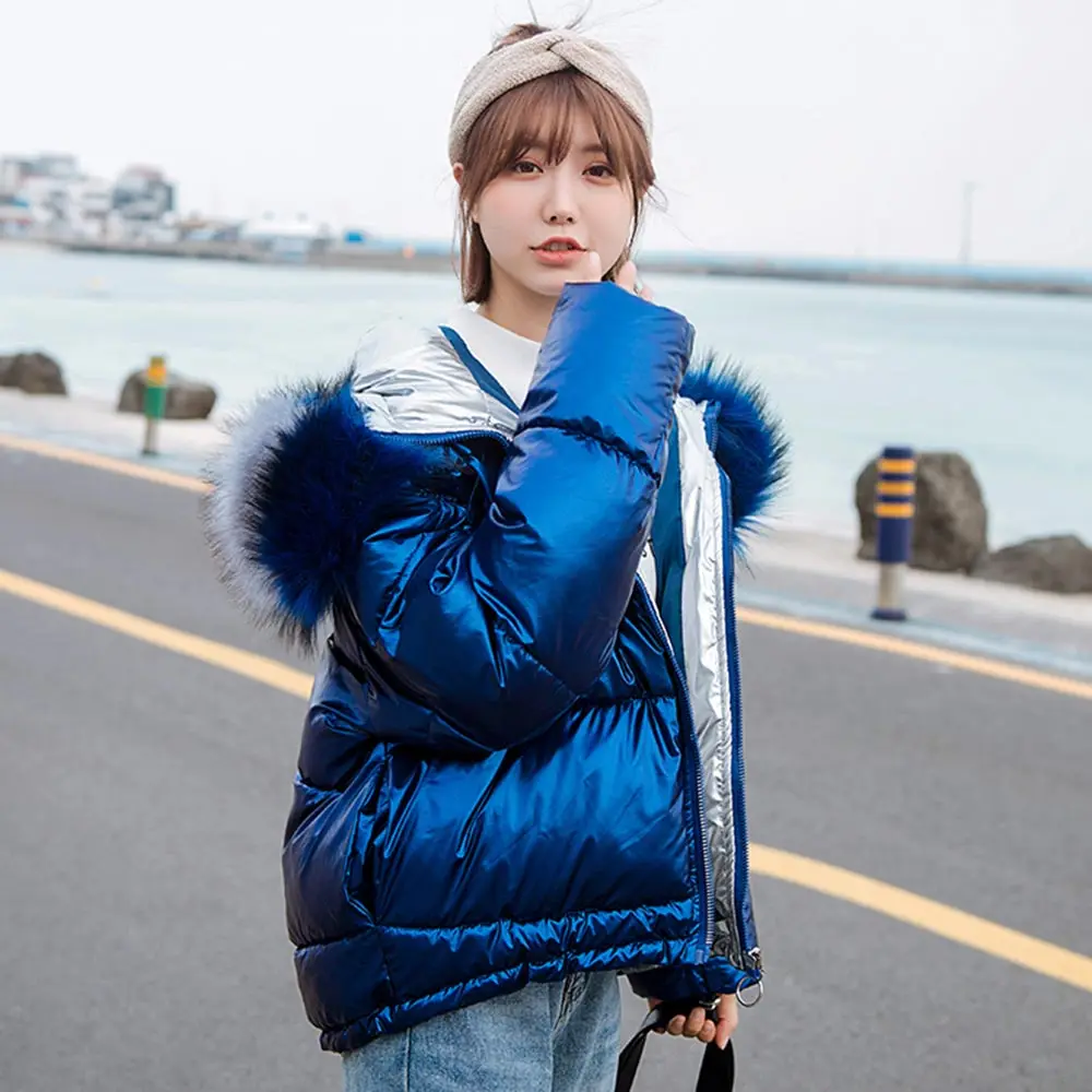 Новинка 2020 куртка с меховым воротником пуховик капюшоном для женщин новое зимнее