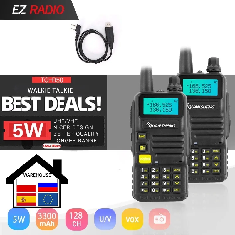 Рекомендую! Двухдиапазонная рация Quansheng 2 шт. УВЧ УКВ 5 Вт двусторонняя 3 300
