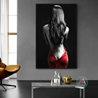 Сексуальная обнаженная женщина красная юбка женские плакаты и принты современное искусство холст живопись Гостиная декоративная живопись