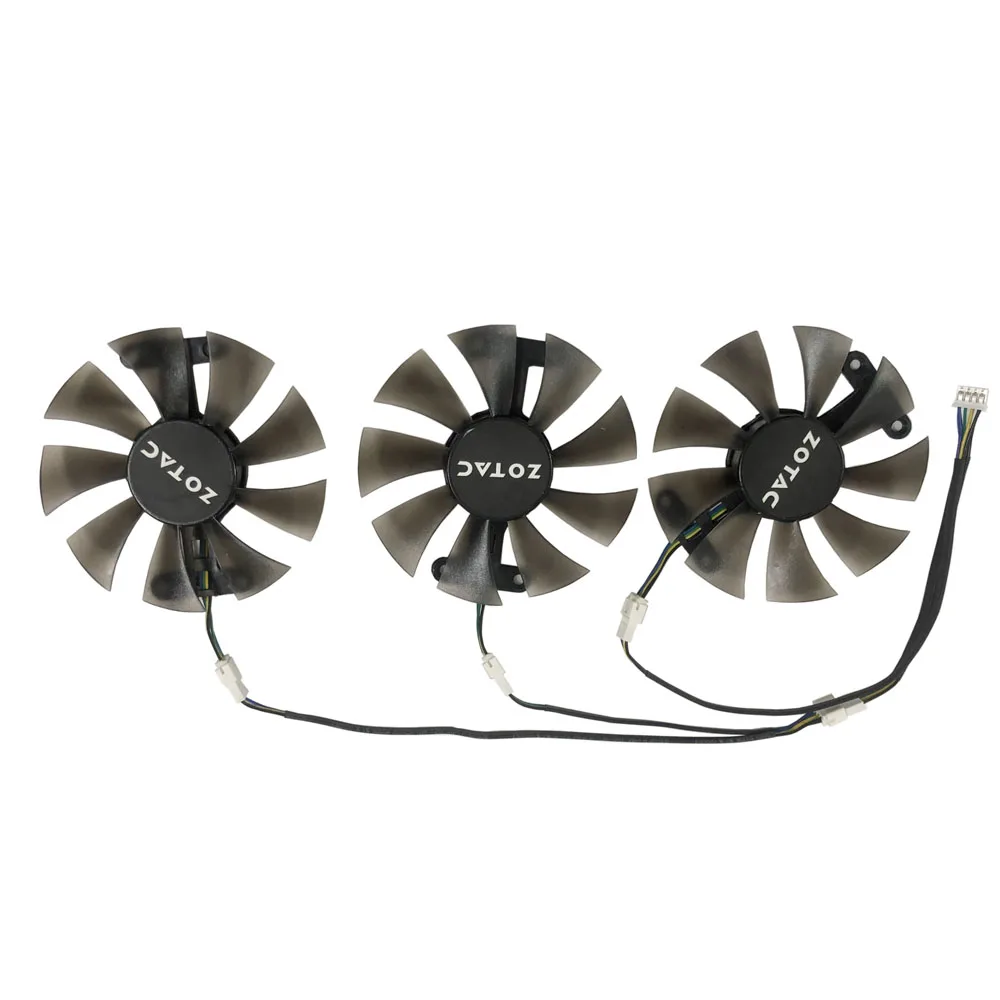 

Repairist 3pcs/set Geforce GTX 980ti GPU Cooler fan For ZOTAC GeForce GTX 980TI 6gd5 Graphics Card cooling