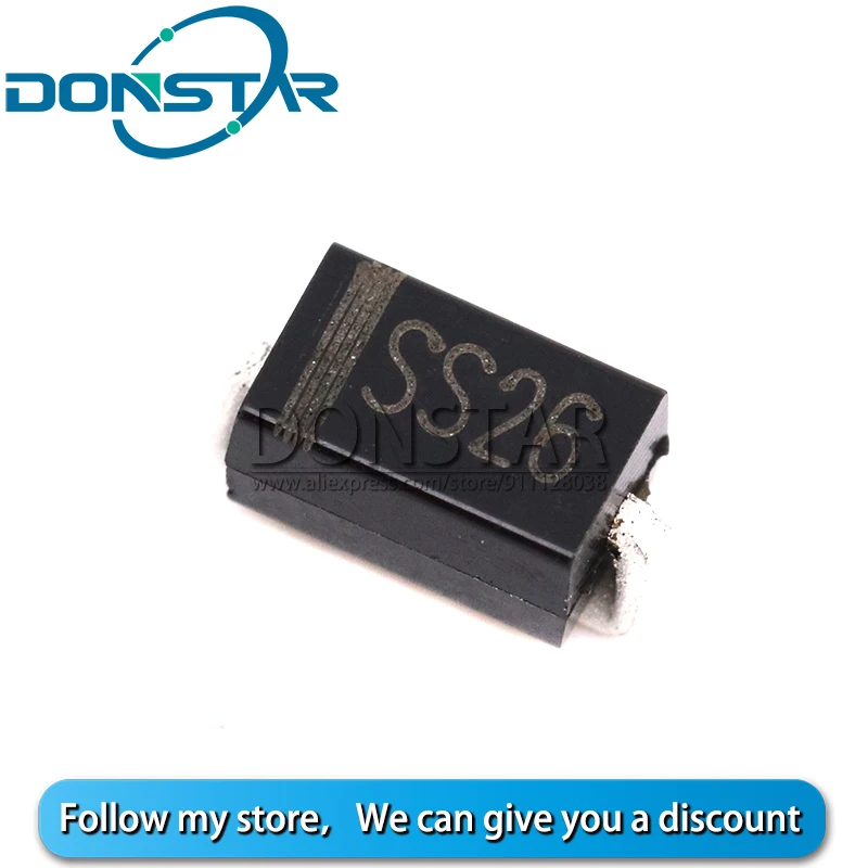 100pcs SS26 SR260 SMA DO-214AC 2A 60V диоды Schottky | Электронные компоненты и принадлежности