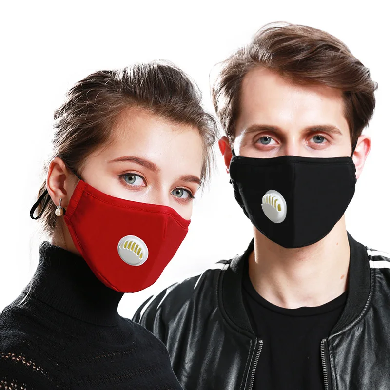 

PM2.5 Mouth Mask Anti-dust Mask Reusable Mask with Breathing Valve Washable Mouth Face Masks Carbon Filter Pad In Stock
