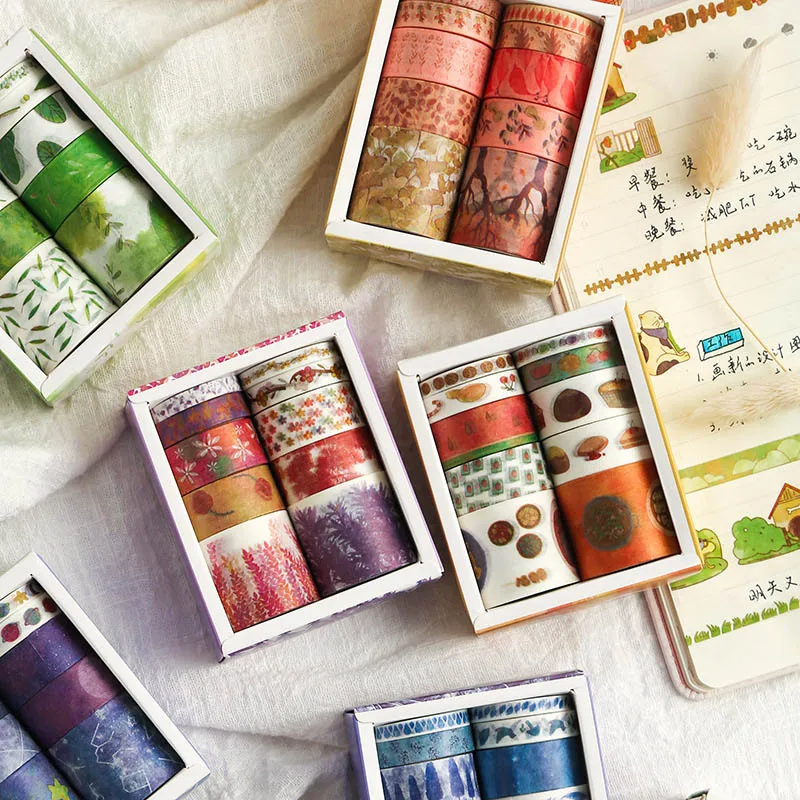 10 шт./компл. милый Единорог лента Washi Kawaii Голубой океан декоративная клейкая лента цветок малярный скотч для Скрапбукинг фотоальбомы