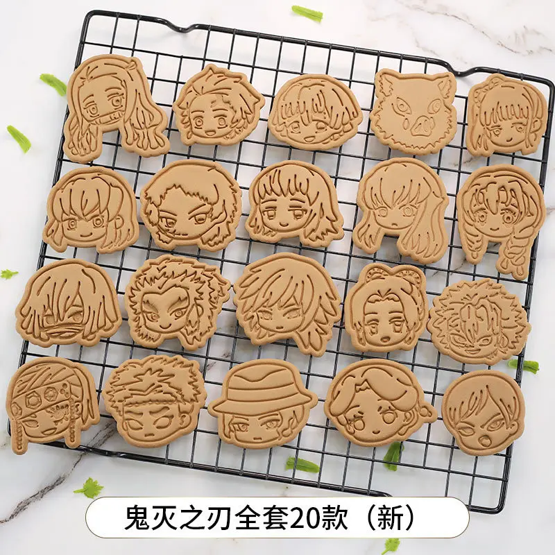 

A Set Kimetsu No Yaiba Cookie Cutter Japanese Cartoon Demon Slayer 3d Baking Biscuit Mold Diy Household Kitchen Baking Tool