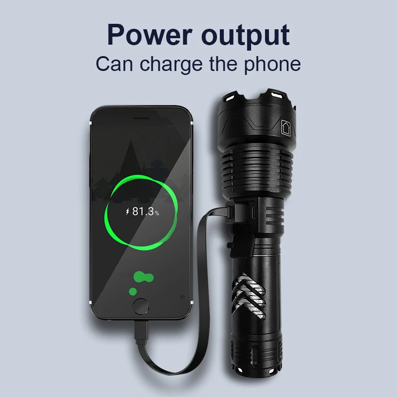 저렴한 슈퍼 브라이트 XHP170 강력한 LED 손전등 토치 18650 USB 충전식 토치 XHP90 전술 플래시 라이트 높은 전원 손전등