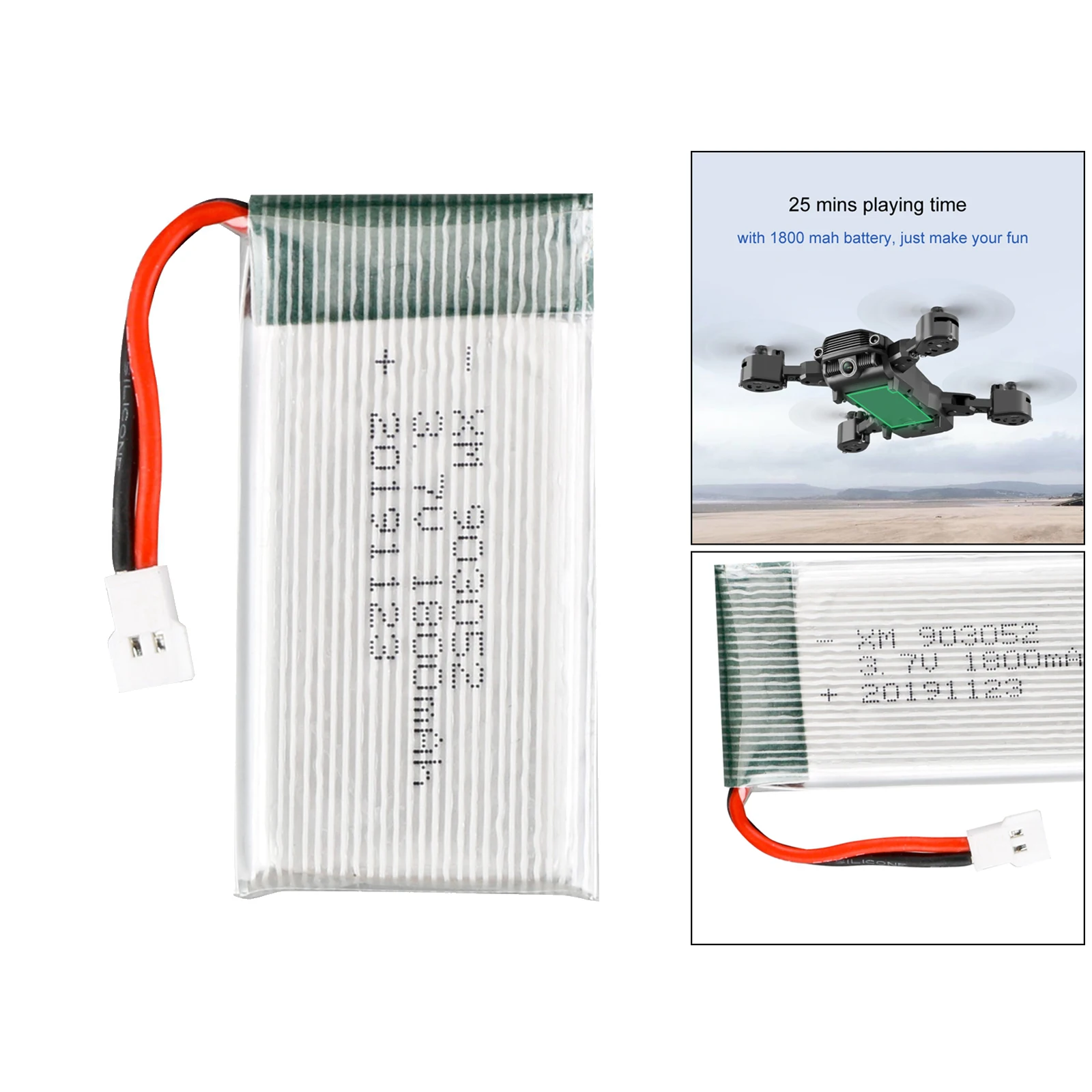 

RC Drone Drone Battery Replacements Parts Long Time to Use Black for RC Drone