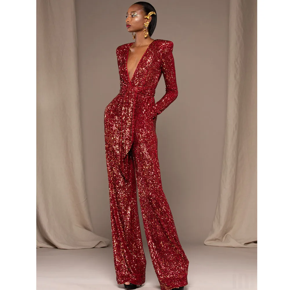 Женский зимний модный сексуальный Облегающий комбинезон с длинным рукавом и