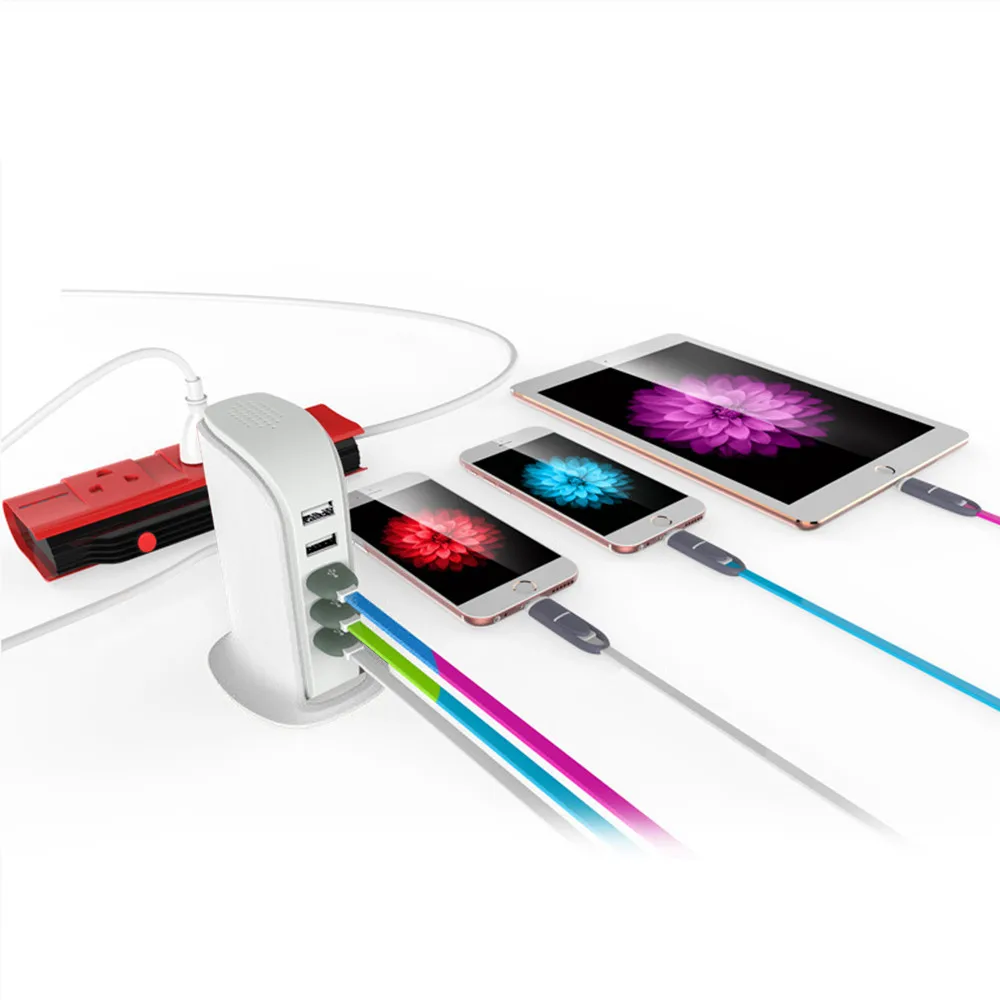 Зарядное устройство с 5 USB-портами и вилкой европейского стандарта 20 Вт |