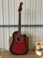 beuty thin body acoustic electric guitar thin body unfinished diy 6 string 41 inch 24 fret folk guitar stock red sunburst color