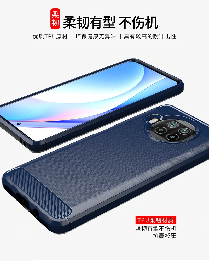 for xiaomi mi 10i 5g case rubber silicone carbon fiber cover for xiaomi mi 10i 5g phone case for xiaomi mi 10i 5g case 6 67 inch free global shipping