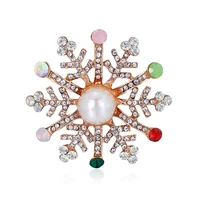 women brooch elegant vintage rhinestone snowflake flower style pin brooch for women sparkling star new fashion jewelry