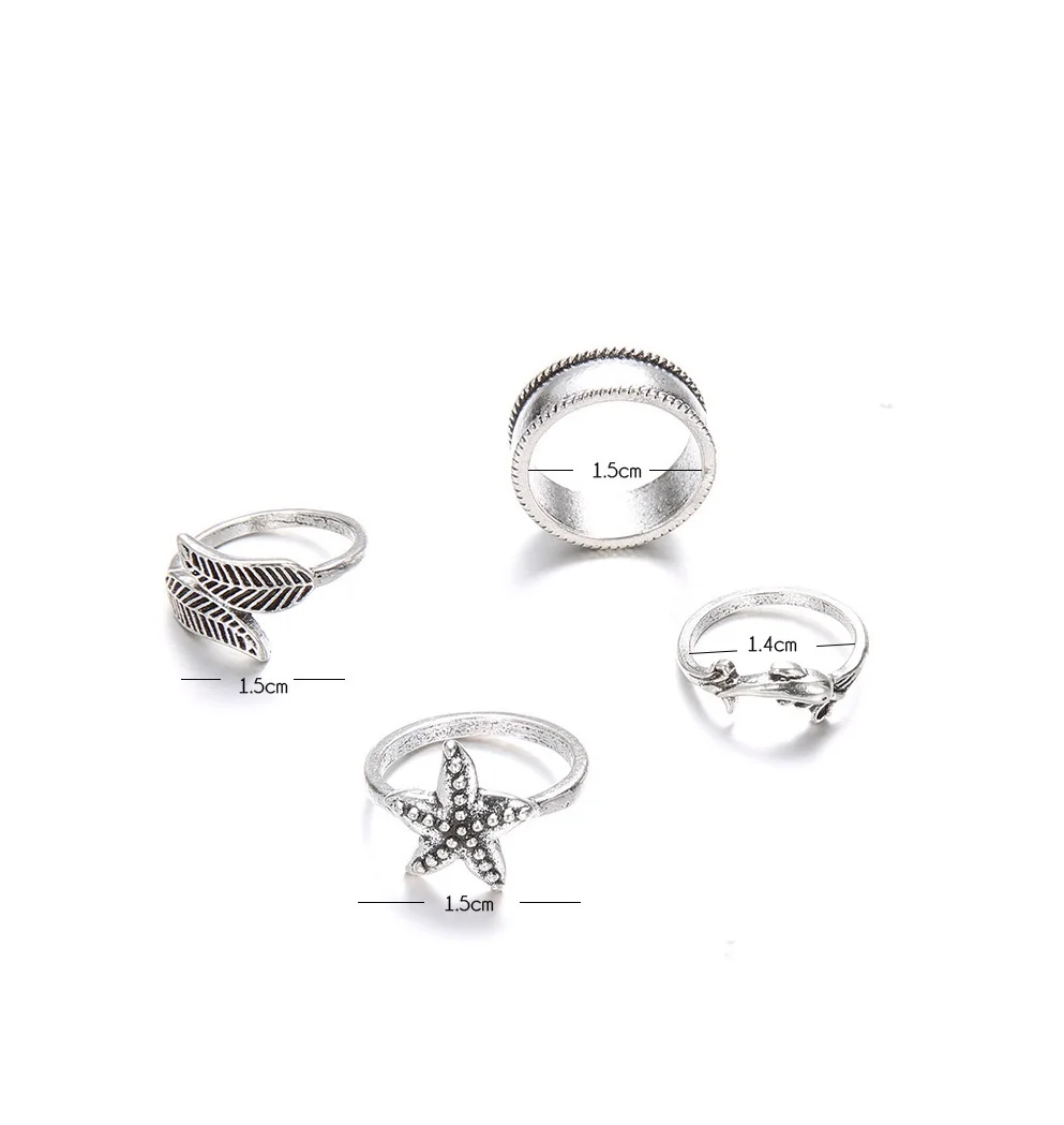 Набор винтажных колец в стиле ретро 4 шт./компл.|Кольца| |