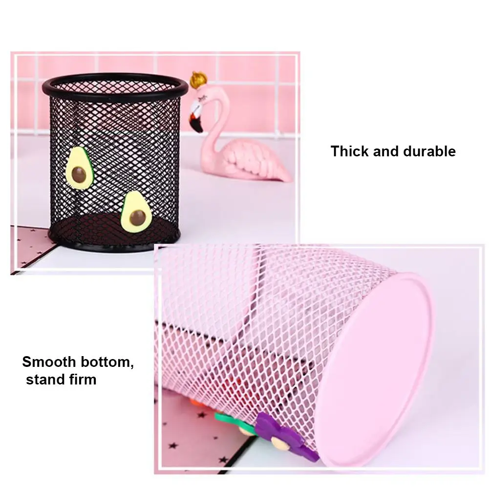 Мультяшный круглый держатель для ручек металлический сетчатый полый