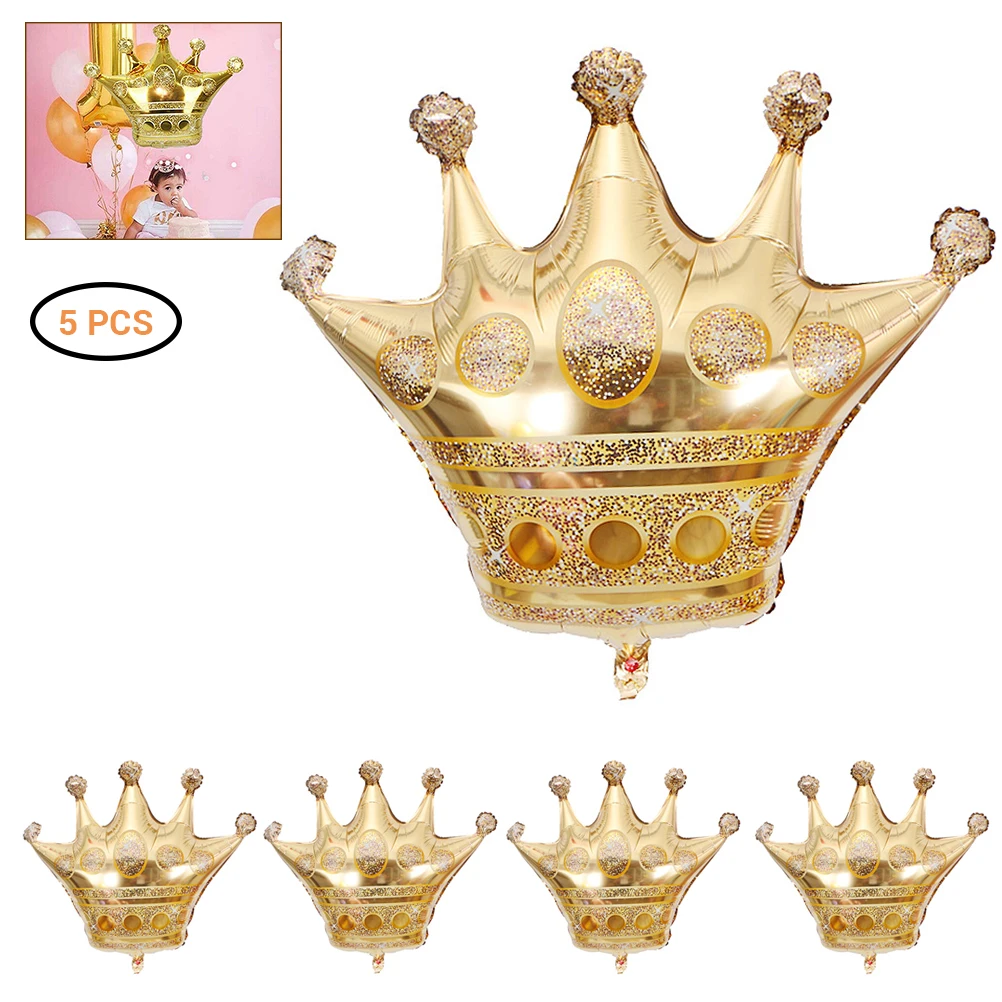 5 шт. большая золотая корона фольгированный воздушный шар Bar King украшение для