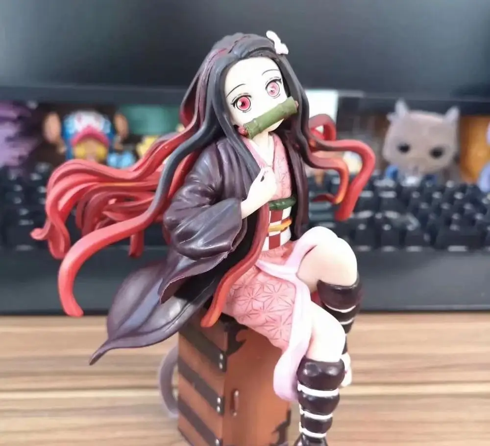 Аниме 17 см Demon Slayer: Kimetsu no Yaiba 1 поколение Kamado Nezuko 1/8 Масштаб Окрашенные ПВХ фигурка