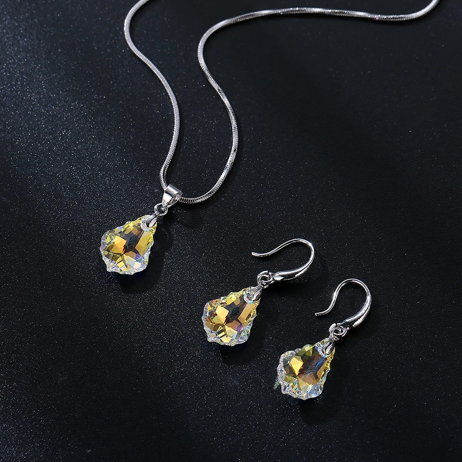 Malanda Модный комплект с кристаллами от Swarovski, ожерелье в виде капли воды, серьги для женщин, ювелирные наборы, свадебные праздничные аксессуары на подарок