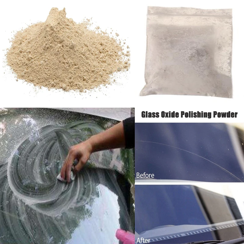 Polvo de óxido de cerio blanco, herramienta abrasiva para limpieza y pulido de vidrio, eliminación