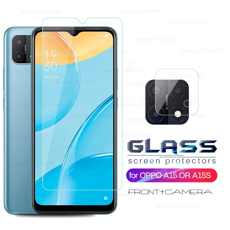 

protective glass for oppoa15 oppoa15s phone screen camera lens protector for oppo a15 a15s a 15 s 15s 6.52'' tempered glass film