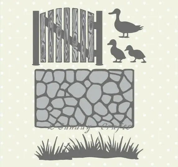 L-Sunday ремесла трафареты травяной забор утки садовые металлические режущие штампы