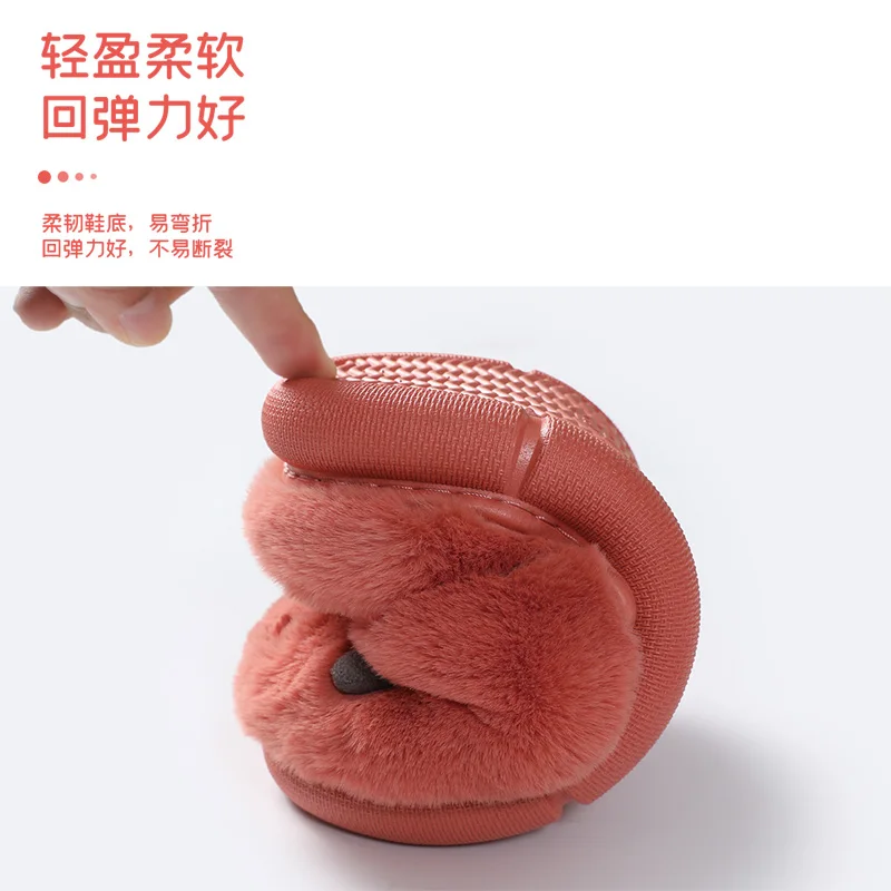 Warm Slippers Women Faux Fur Cross Indoor Floor Slides Flat Soft Furry Shoes Ladies Female Non Slip House Shoes Whosale