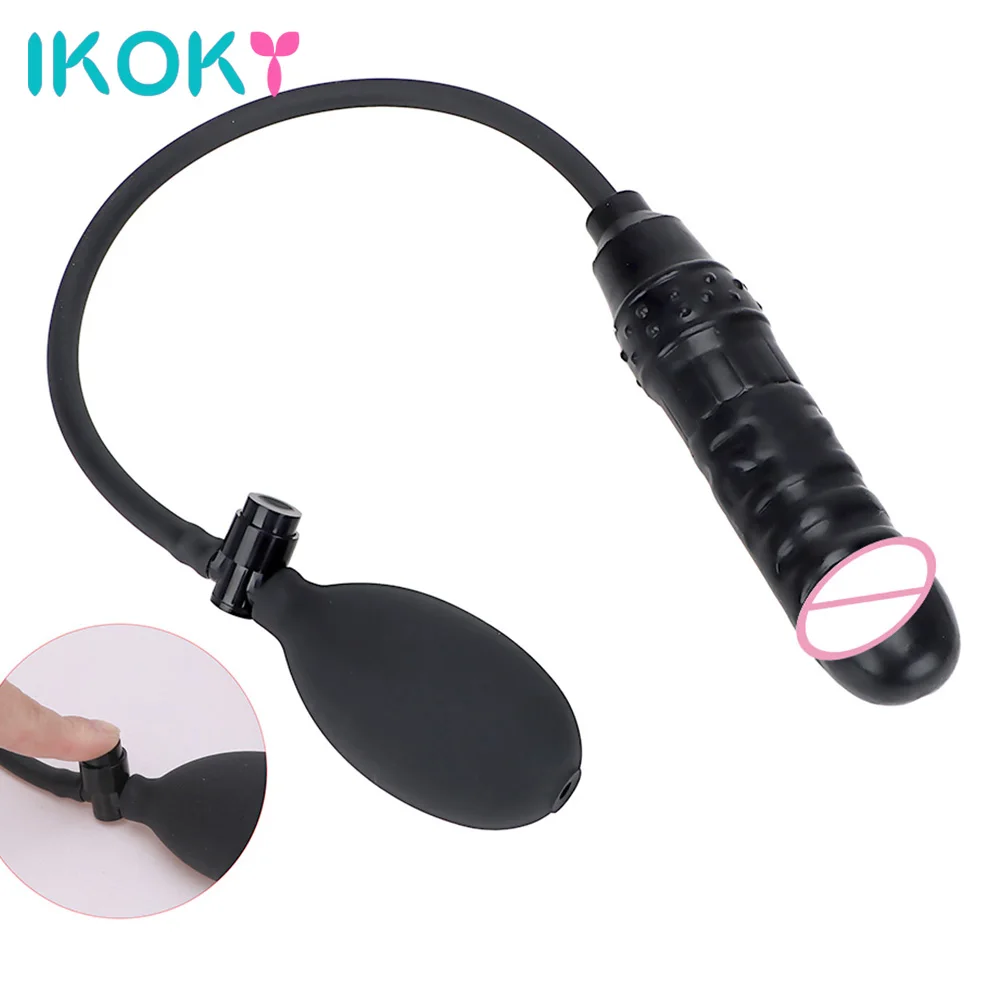 IKOKY искусственный пенис анальные пробки большие надувные игрушки интимные для