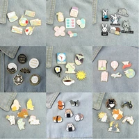 6pcsset multi style sets enamel pins custom animals medicine brooch lapel badge bag cartoon jewelry gift for friends wholesale