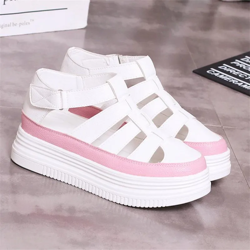 Кроссовки женские на платформе повседневная обувь танкетке высокий каблук с