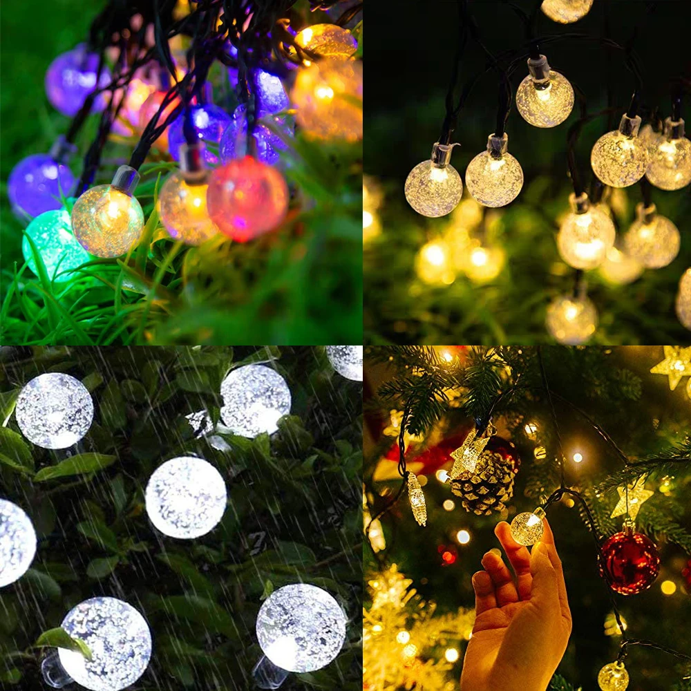 

Waterproof Solar Light Outdoor Garden Light LED Crystal Ball Lamp 8 Modes Auto On/Off Outdoor Garden Patio Party Christmas Light